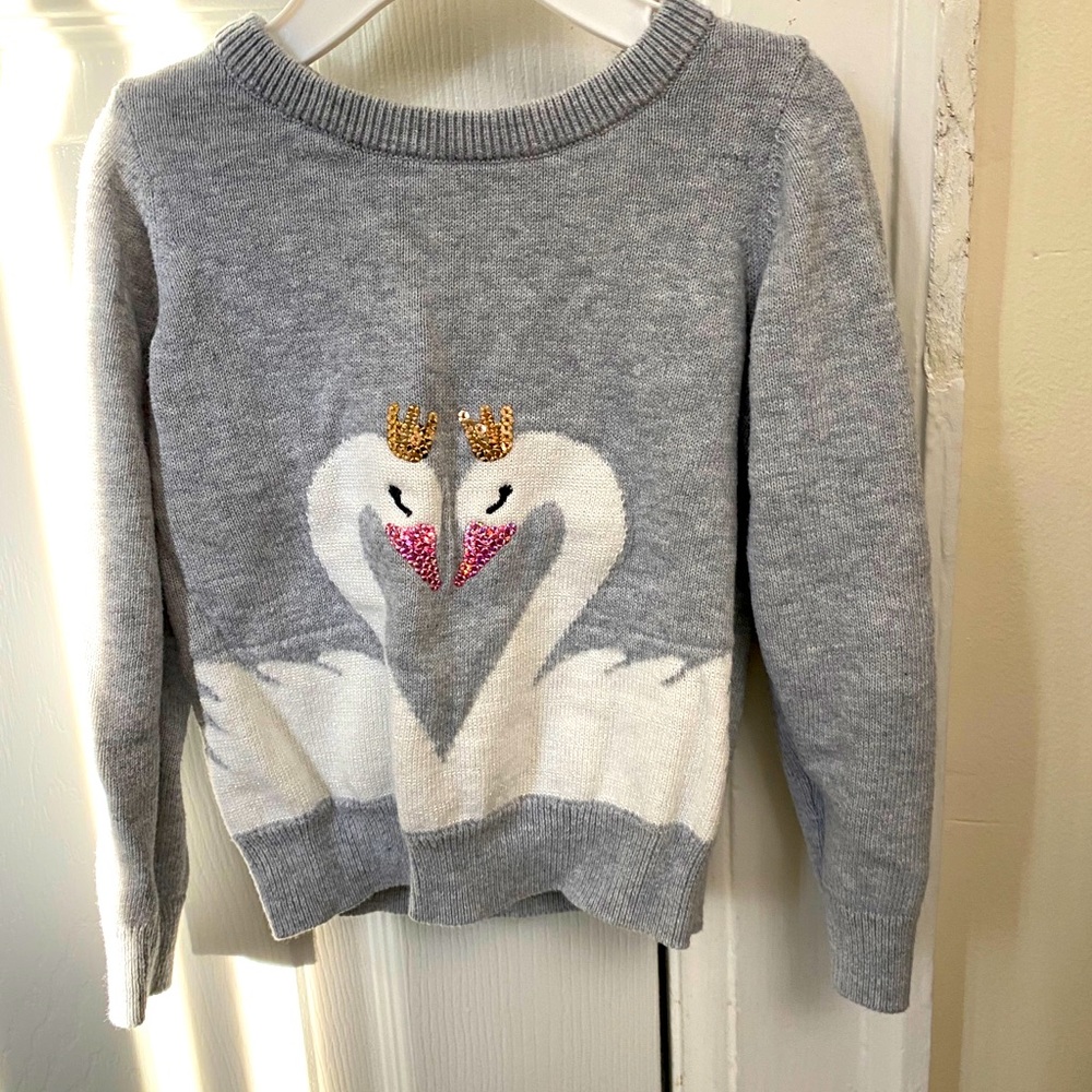 Girls Swan Sweater